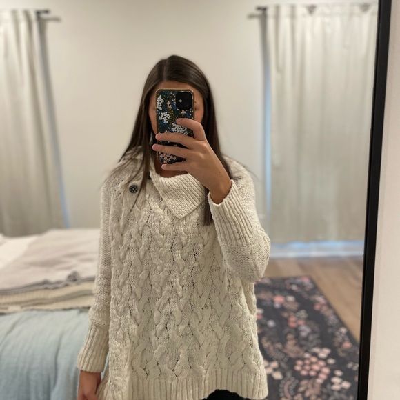 Free People Tops - Free People Cream Cable Knit Sweater